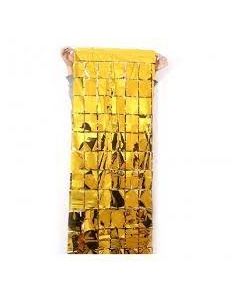 Square Foil Curtain (Gold, Set of 2)