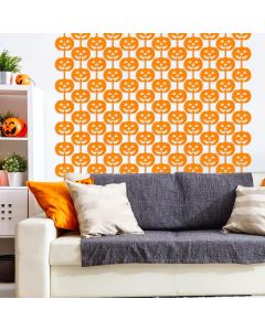 Orange Pumpkin Halloween Curtains (Set of 2)